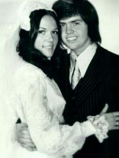 Mary Carlson and Merrill Osmond on their wedding day.
